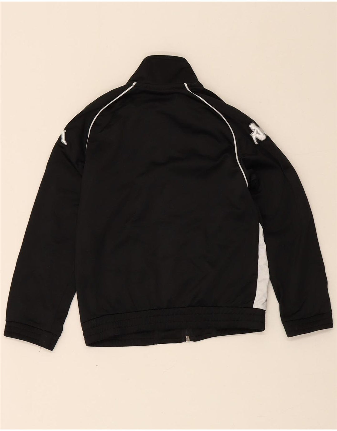 Kappa Veste de survêtement graphique pour garçon 5-6 ans Noir Colourblock
