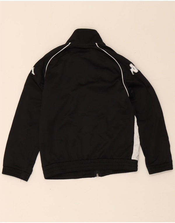 Kappa Veste de survêtement graphique pour garçon 5-6 ans Noir Colourblock