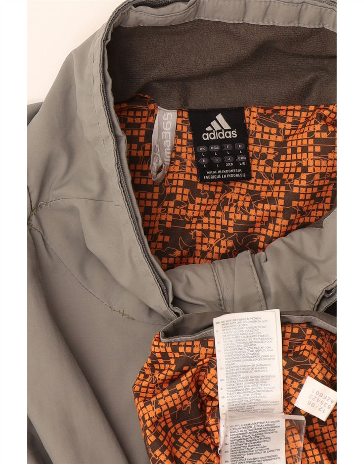 Adidas Veste de pluie pour homme UK 40 Large Gris Colorblock Nylon