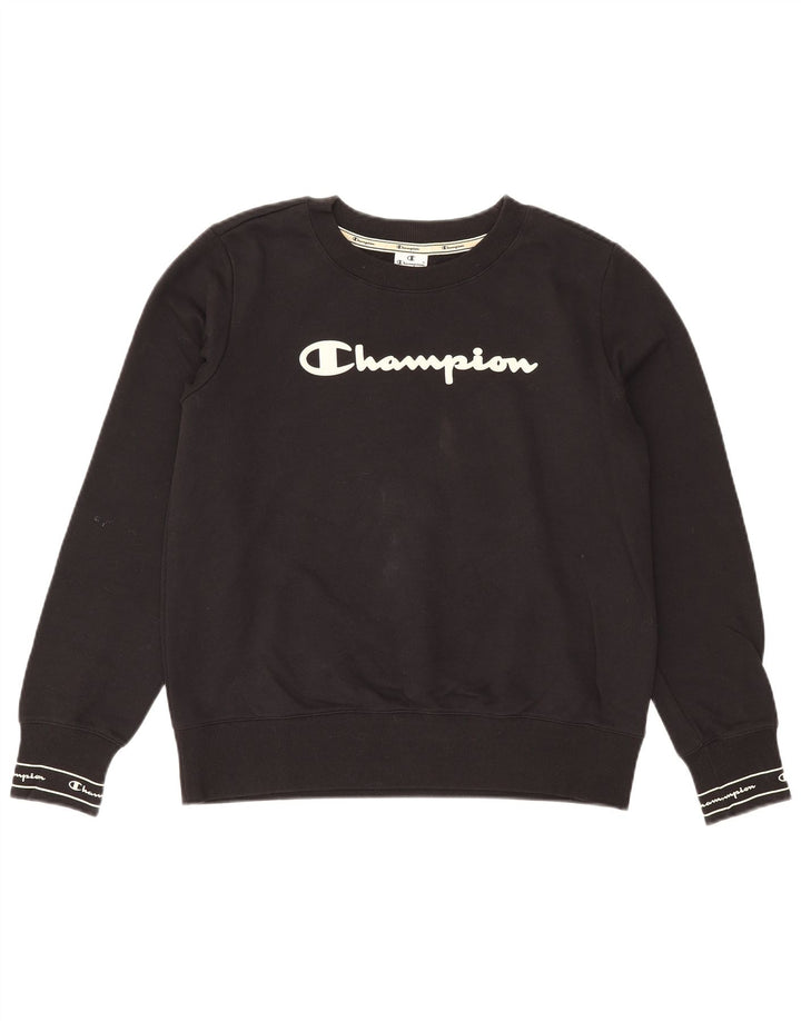 Champion Sweat-shirt graphique pour homme en coton noir Taille L