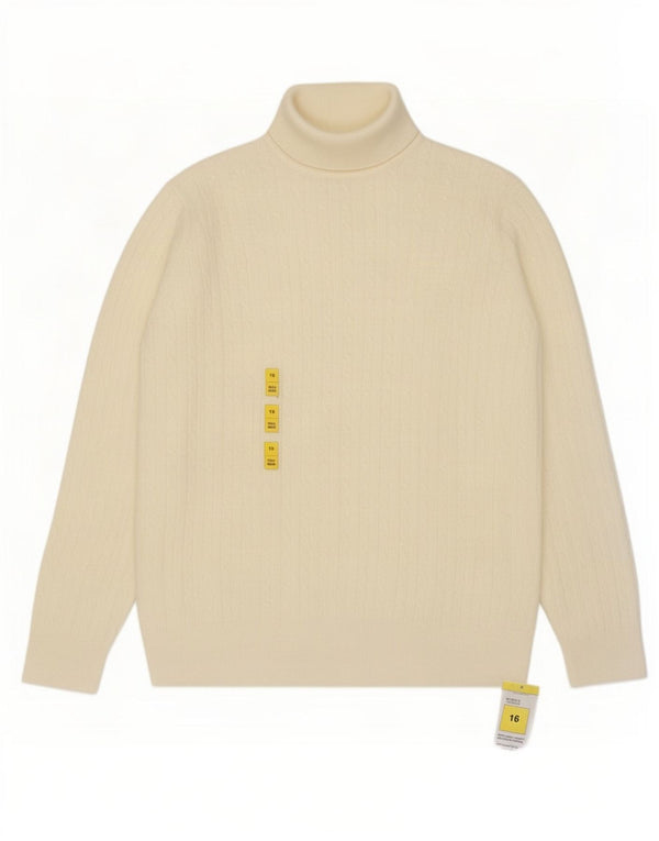 Marks & Spencer Pull col roulé pour femme UK 16 Large Blanc cassé