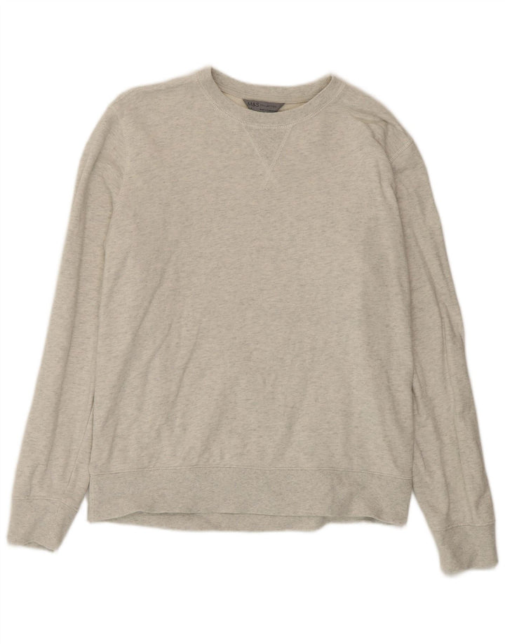 Marks & Spencer Sweat-Shirt Homme Gris Moyen Coton