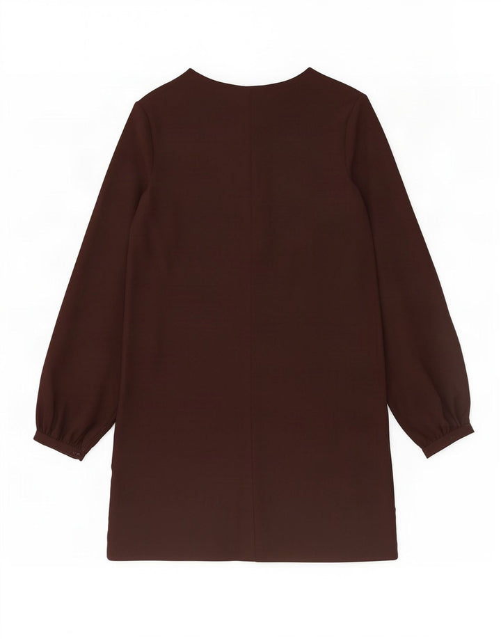 Zara Robe droite à manches longues pour femme UK 14 Noir moyen