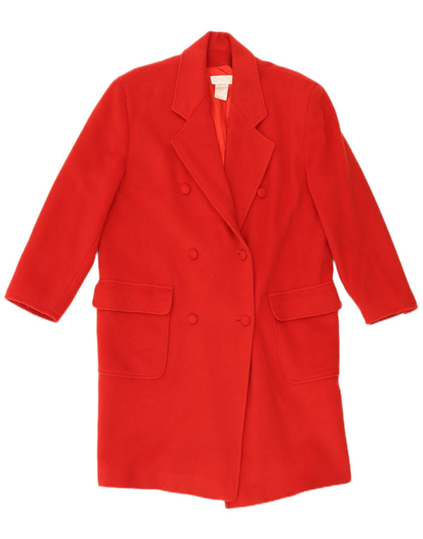 Complice Manteau double boutonnage pour femme US 10 Grande laine rouge