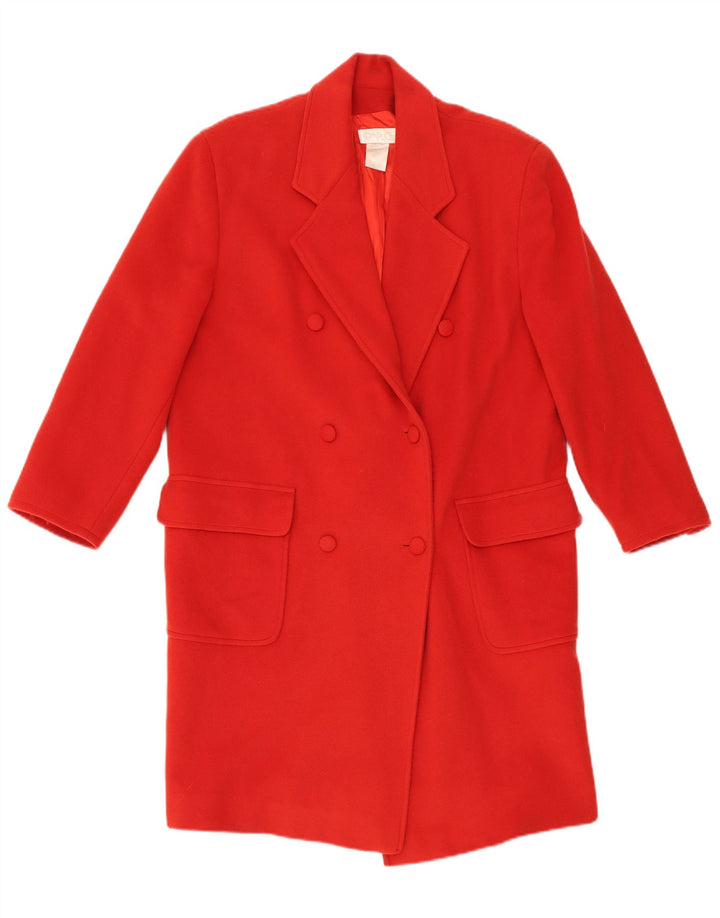 Complice Manteau double boutonnage pour femme US 10 Grande laine rouge