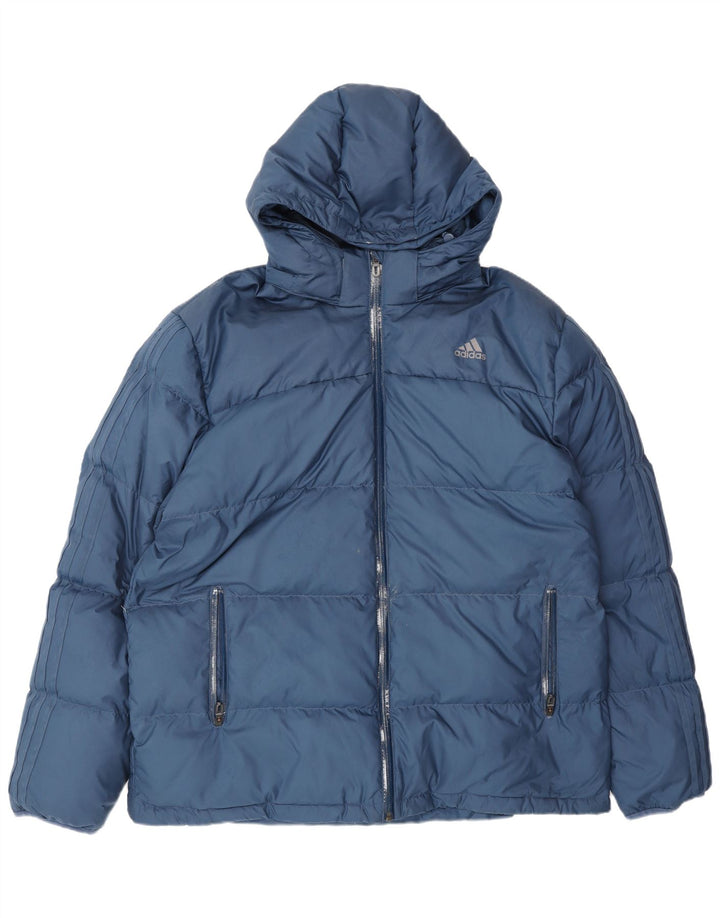 ADIDAS Veste matelassée à capuche pour hommes UK 42 XL Bleu marine Polyamide Hiver