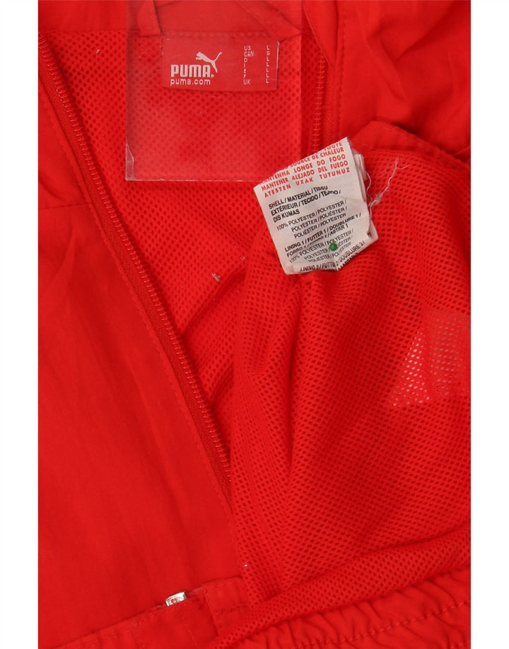Puma Veste de survêtement pour homme Large Rouge Colorblock Polyester