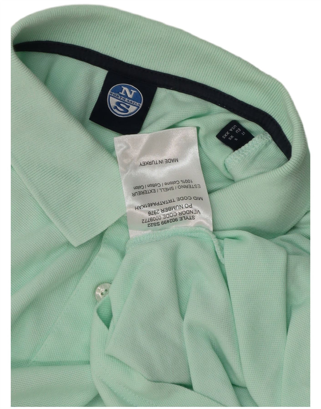 North Sails Polo Homme Petit Coton Turquoise