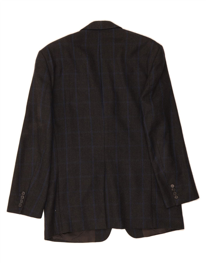 HUGO BOSS Mens 3 Button Blazer Jacket UK 40 Large Grey Check Vintage Hugo Boss and Second-Hand Hugo Boss from Messina Hembry 