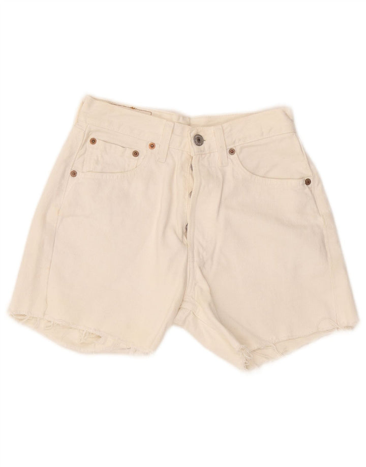 Levi's Short en Jean 501 Femme W27 Small Blanc