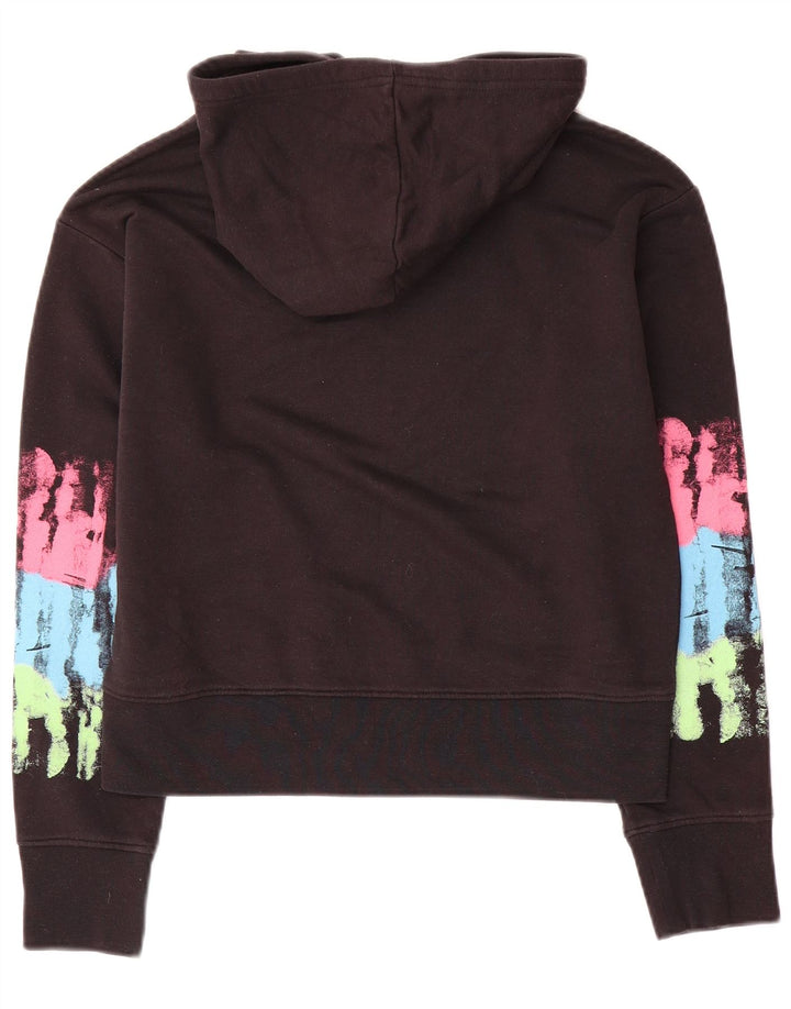 Champion Pull à capuche surdimensionné graphique pour femme UK 10 Small Noir