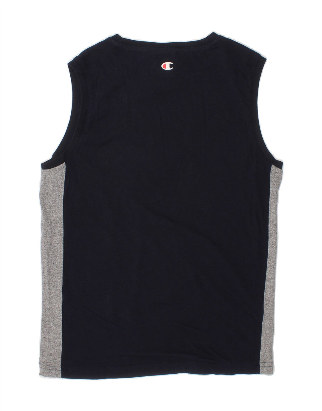 CHAMPION Boys Graphic Vest Top 9-10 Years Medium  Navy Blue Colourblock Vintage Champion and Second-Hand Champion from Messina Hembry 