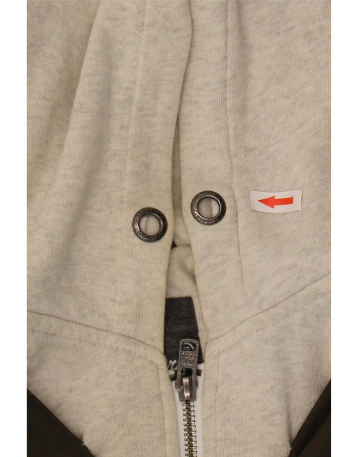 Superdry Veste Bomber À Capuche Femme UK 14 Coton Colorblock Kaki Moyen