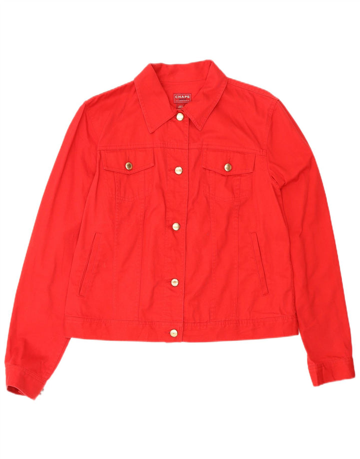 CHAPS Veste en Jean Femme UK 14 Coton Rouge Moyen