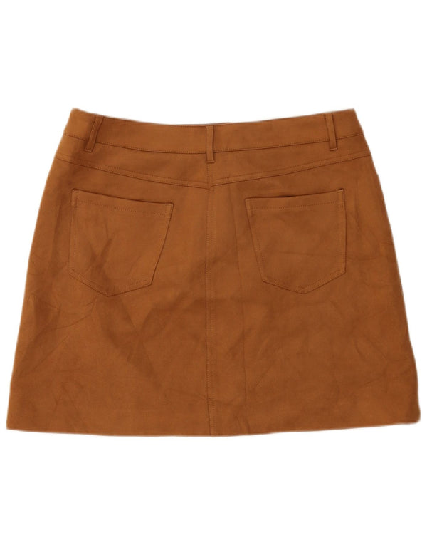 Marks & Spencer Mini-jupe femme UK 14 Large W34 Beige Polyester