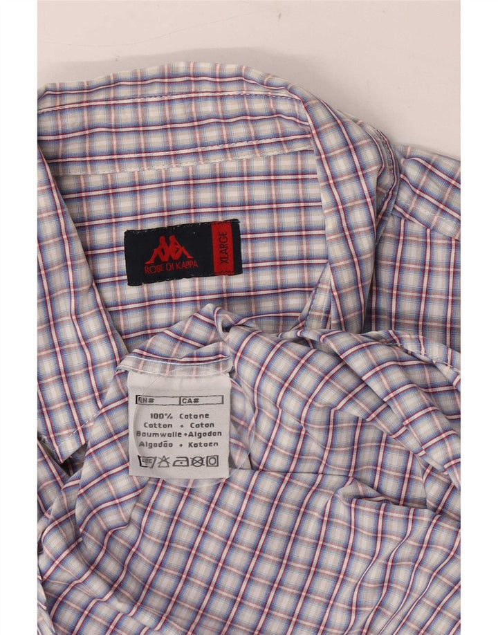 Kappa Chemise à Manches Courtes Homme XL Bleu à Carreaux Coton