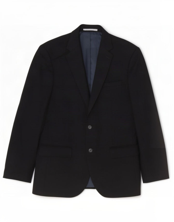 Marks & Spencer Veste blazer à 2 boutons pour homme UK 38 laine noire moyenne