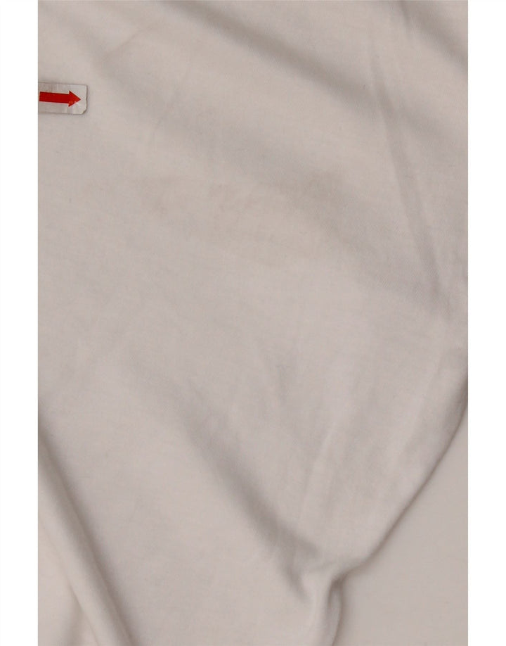 NEW BALANCE T-shirt court graphique pour femme UK 10 petit coton blanc