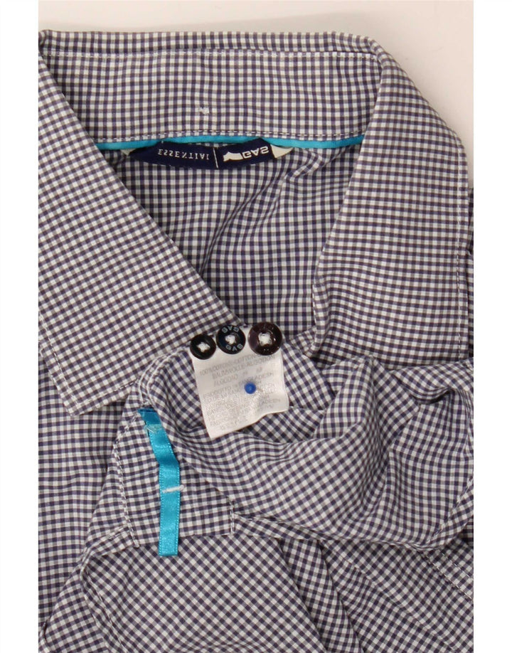 Gas Chemise homme grand carreaux bleus en coton