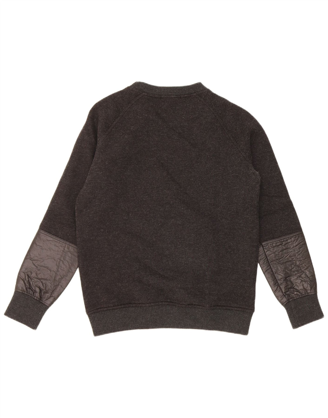 David Naman Pull à col rond pour homme en laine à carreaux gris moyen