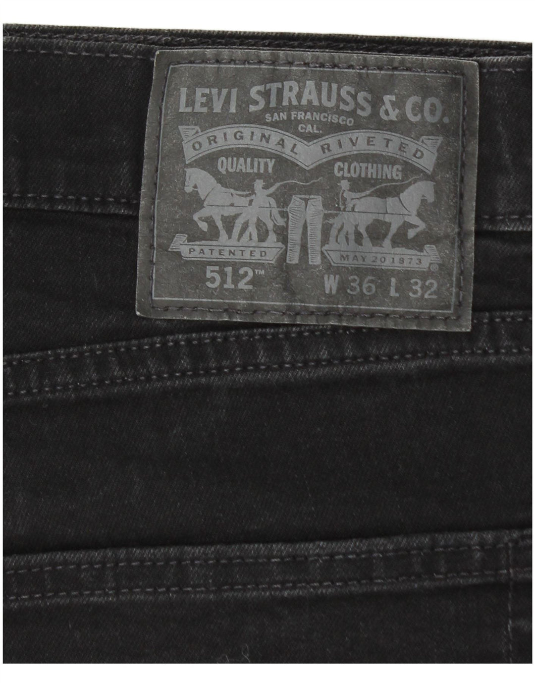 LEVI'S Jean Slim 512 Homme W36 L32 Noir Coton