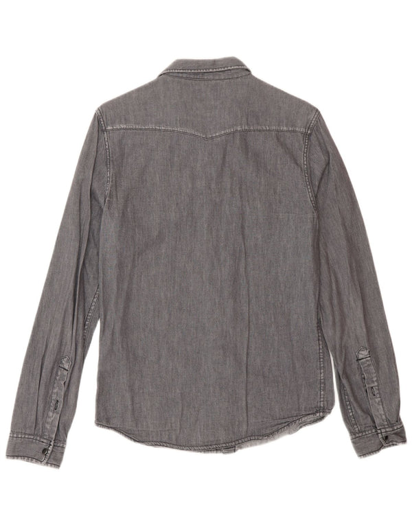 Lee Chemise en Jean Western Homme Petit Gris Coton