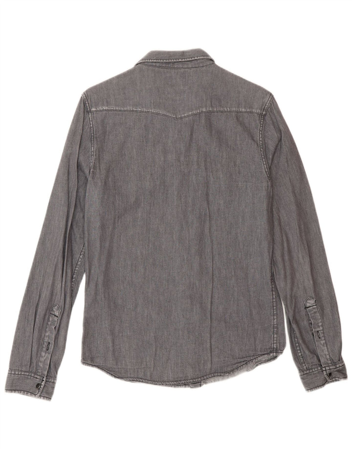 Lee Chemise en Jean Western Homme Petit Gris Coton