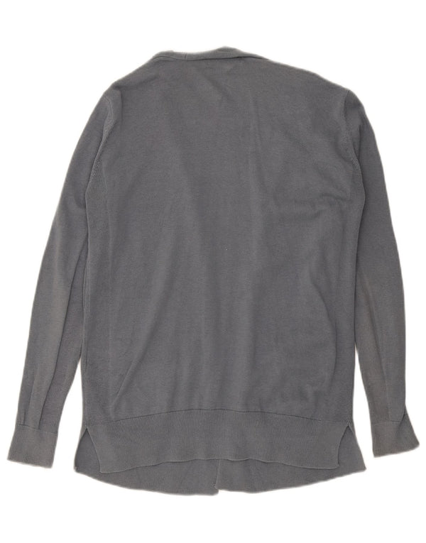 Marks & Spencer Pull Cardigan Ouvert pour Femme UK 12 Coton Gris Moyen