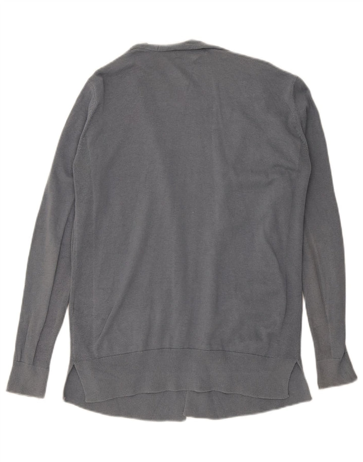 Marks & Spencer Pull Cardigan Ouvert pour Femme UK 12 Coton Gris Moyen