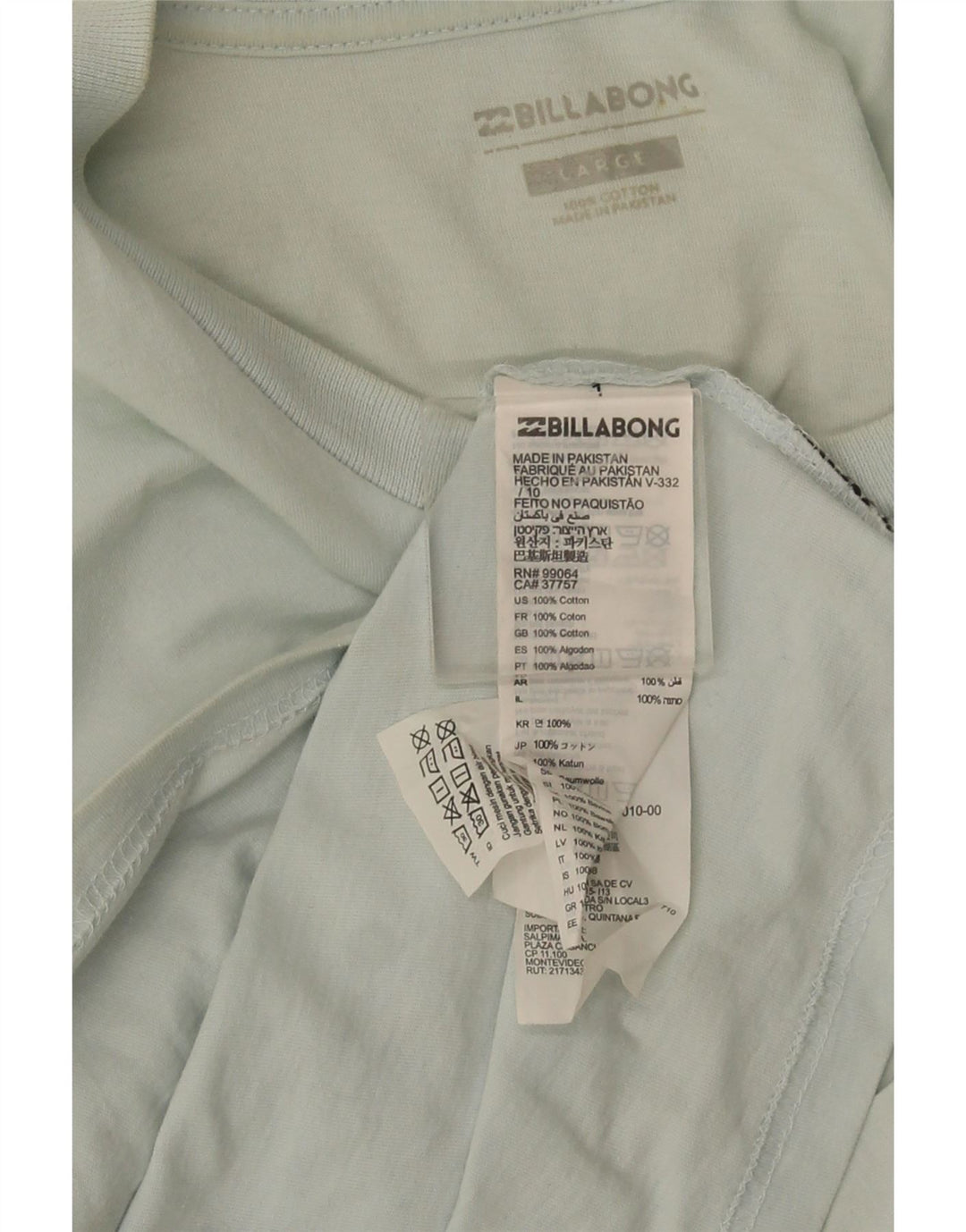 Billabong T-Shirt Homme Top Large Bleu Coton