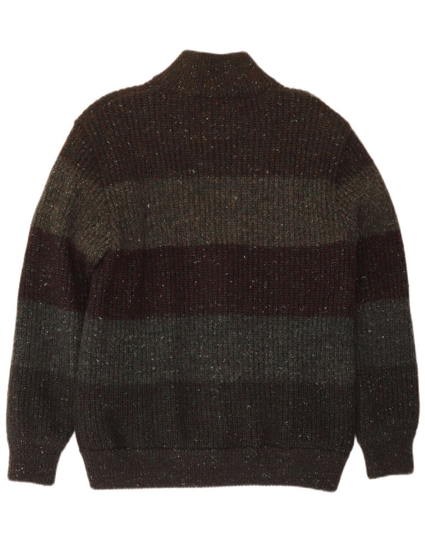 Peter Brown Cardigan pour homme en laine rayée kaki moyen