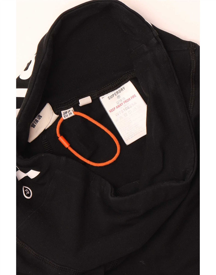 Superdry Leggings Graphiques Femme UK 8 Petit Coton Noir