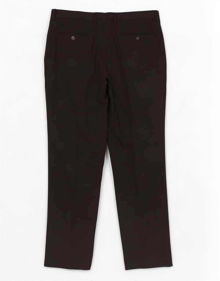 Zara Pantalon de costume droit pour femme EU 40 Medium W31 L29 Noir Polyester
