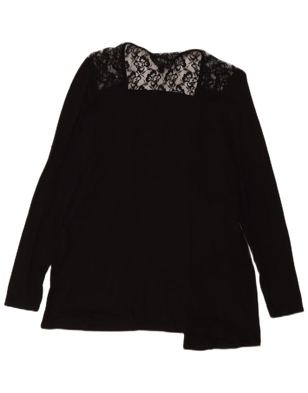 Lipsy Cardigan ouvert pour femme UK 44 en viscose florale noire moyenne