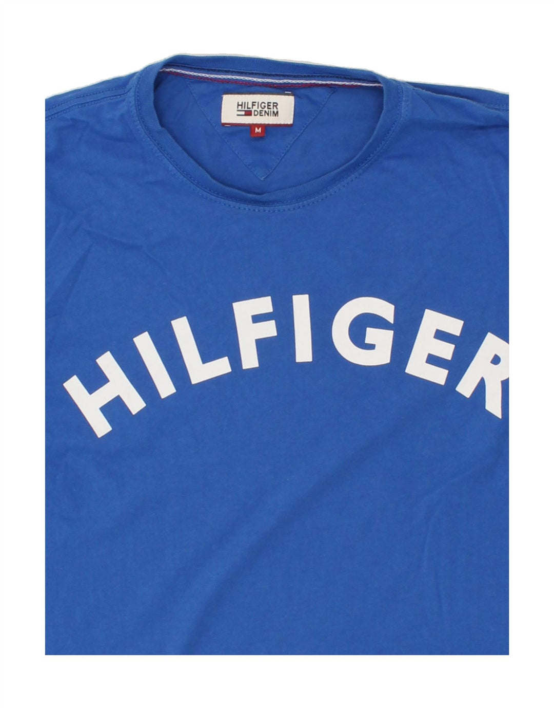 TOMMY HILFIGER T-Shirt Graphique Homme Bleu Moyen Coton