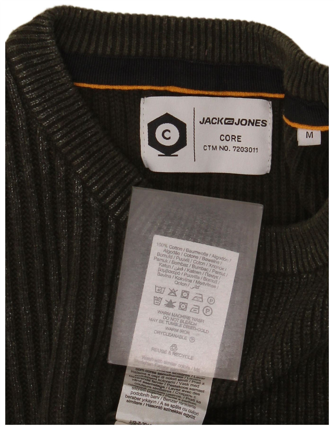 Jack & Jones Pull Col Rond Homme Vert Moyen Coton