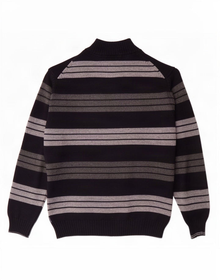 Il Granchio Pull Col Zippé Homme Large Bleu Marine Rayé