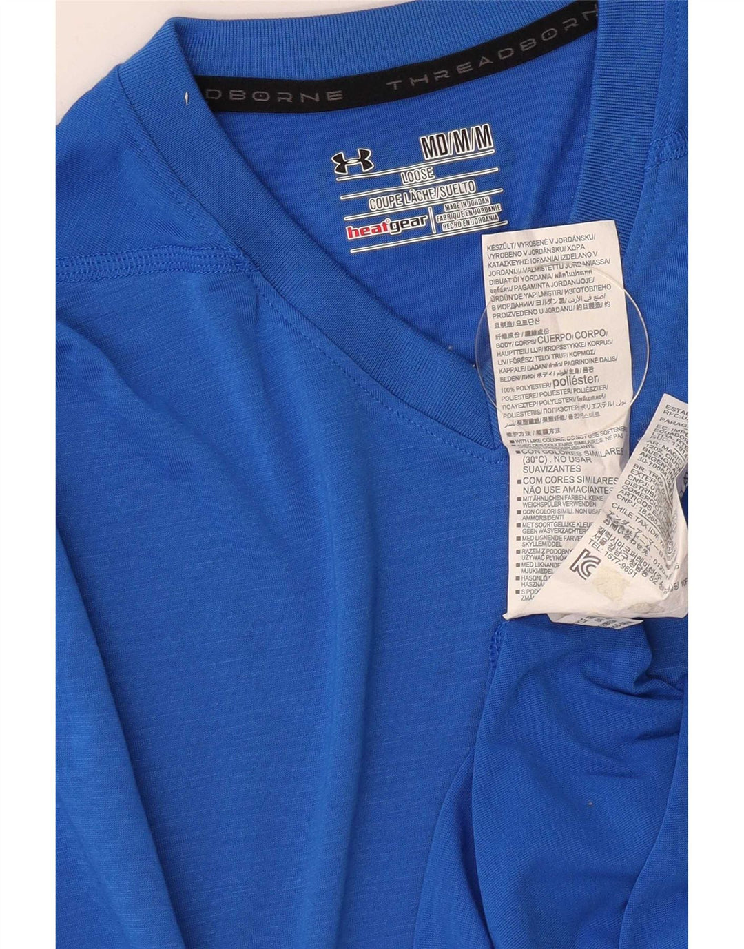 Under Armour Tee-Shirt Heat Gear Homme Bleu Moyen Polyester