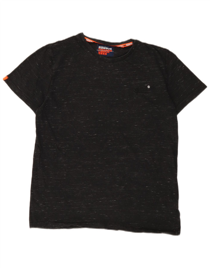 SUPERDRY T-Shirt Homme Noir Moyen Coton Moucheté