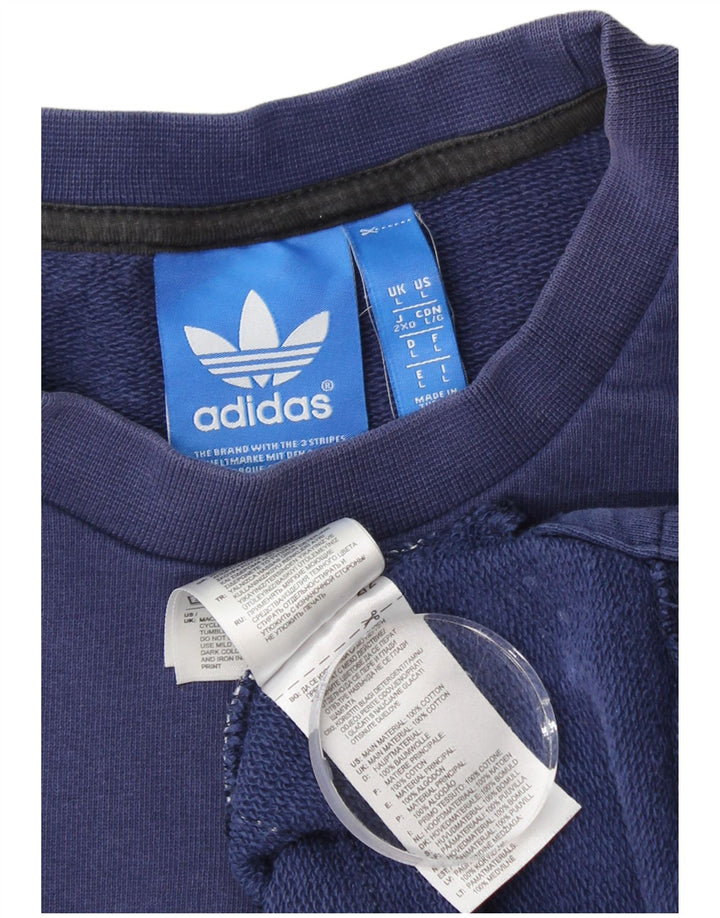 ADIDAS Sweat-shirt graphique pour hommes en coton color block bleu marine grand
