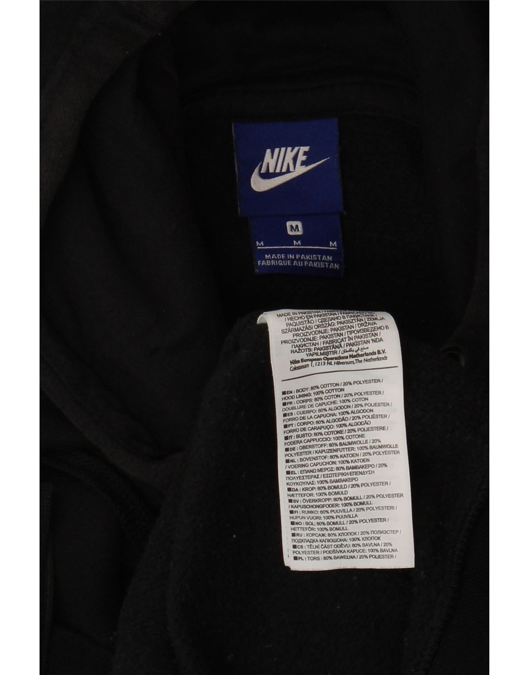 NIKE Pull à capuche zippé pour homme en coton noir moyen