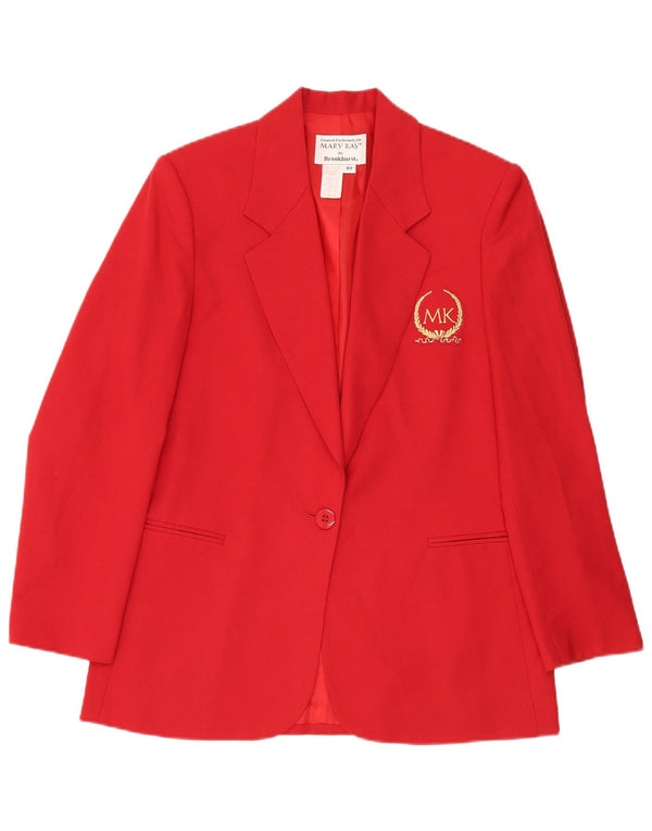 Mary Kay Veste blazer longue surdimensionnée à 1 bouton pour femme US 8 Petit Rouge