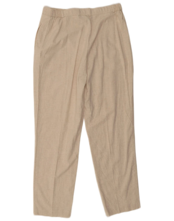 Marks & Spencer Pantalon décontracté pour femme UK 16 Large W32 L28 Beige Moucheté