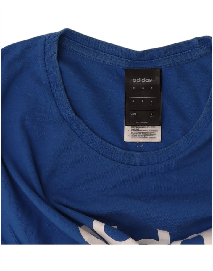 ADIDAS T-shirt graphique pour hommes, grand coton bleu