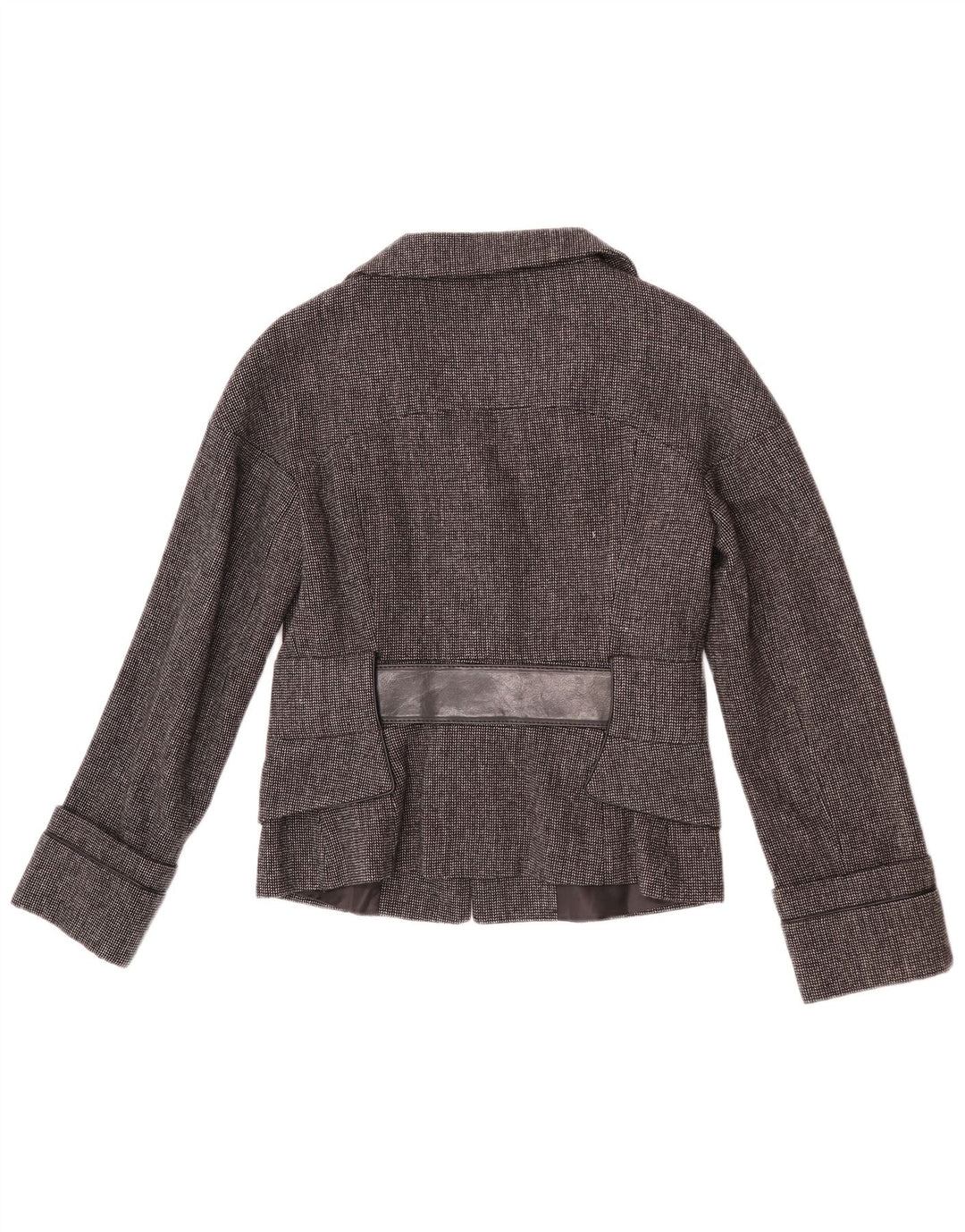 Zara Veste blazer à 2 boutons pour femme UK 12 Gris moyen à chevrons