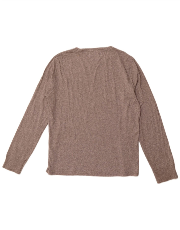 TOMMY HILFIGER Haut Heritage Graphic Manches Longues Homme Gris Moyen Coton