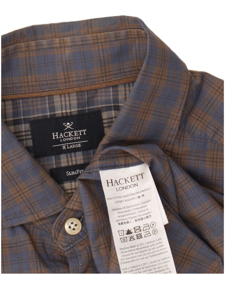 Hackett Chemise Slim Fit XL en coton à carreaux marron pour homme