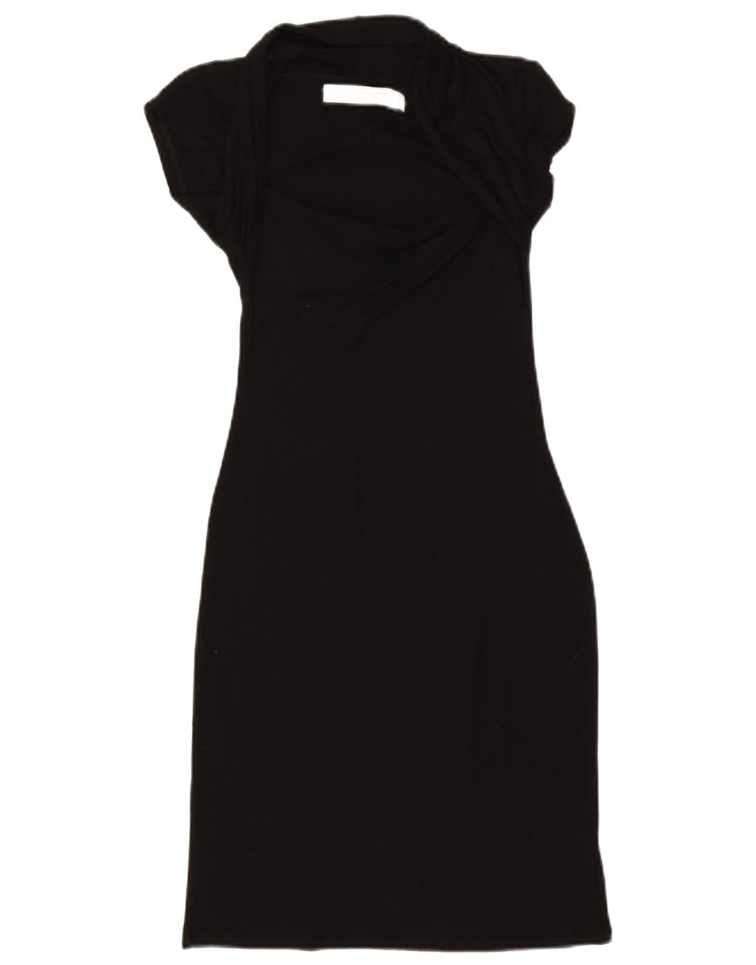 Zara Femme Robe Moulante UK 8 Petite Viscose Noire