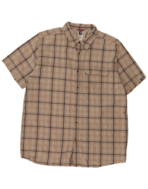 The North Face Chemise à manches courtes pour hommes XL Beige Check Polyester