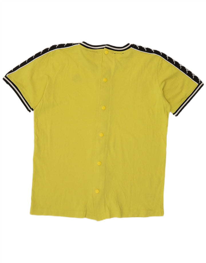 KAPPA Womens Graphic Shirt Blouse UK 12 Medium Yellow Colourblock